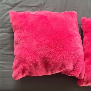 Bright Pink Plush Throw Pillows